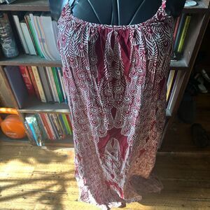 Roxy flowy beachy lightweight red kaftan S dress